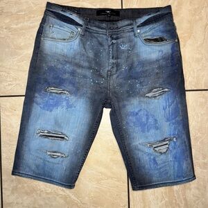 Jordan Faded Blue Ripped Jean Shorts